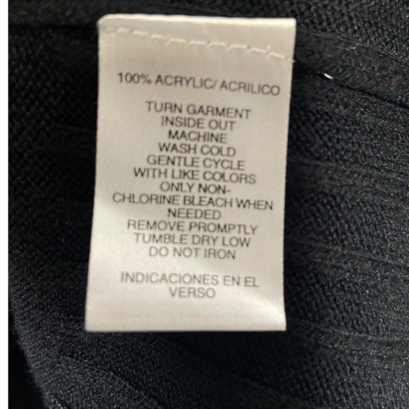 Mercer Street Studio Woman 1X Black Acrylic Sweater Faux Fur Collar Long Sleeve - Picture 11 of 11